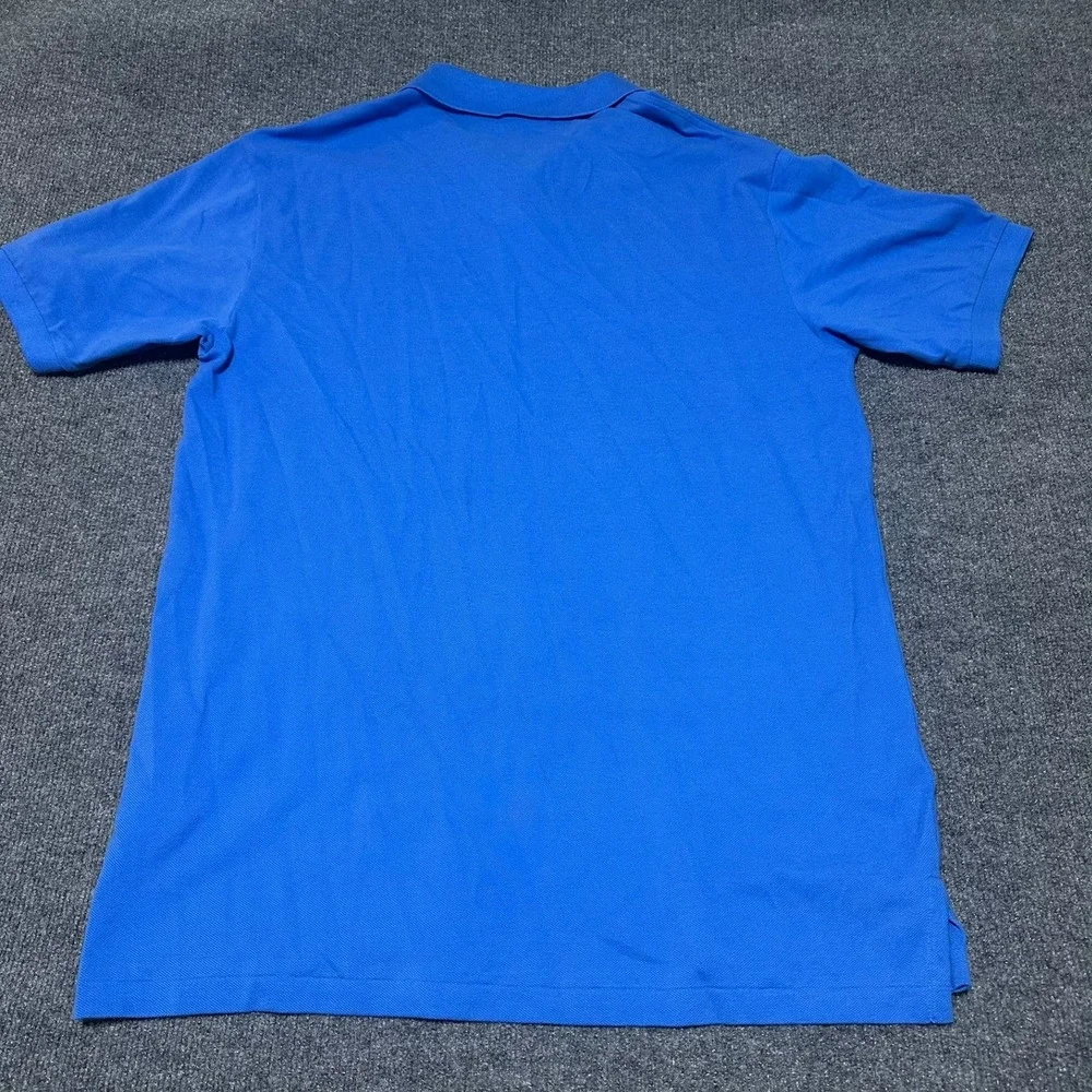 Polo Ralph Lauren Mens Blue Short Sleeve Polo Shirt Large Tall LT Orange Pony